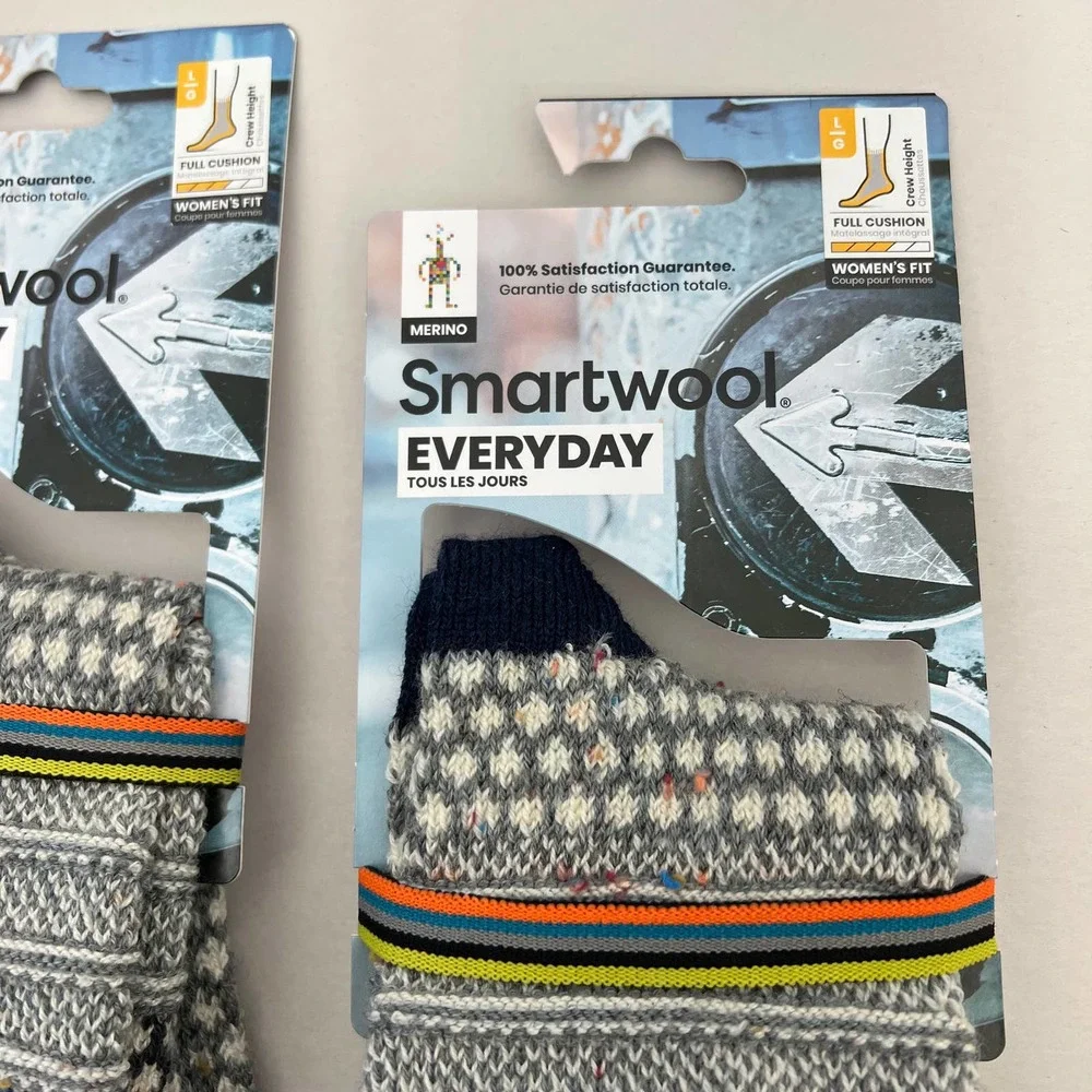 Smartwool Women's Everyday Popcorn Cable Crew Socks LARGE - Set of 2 - Picture 2 of 6
